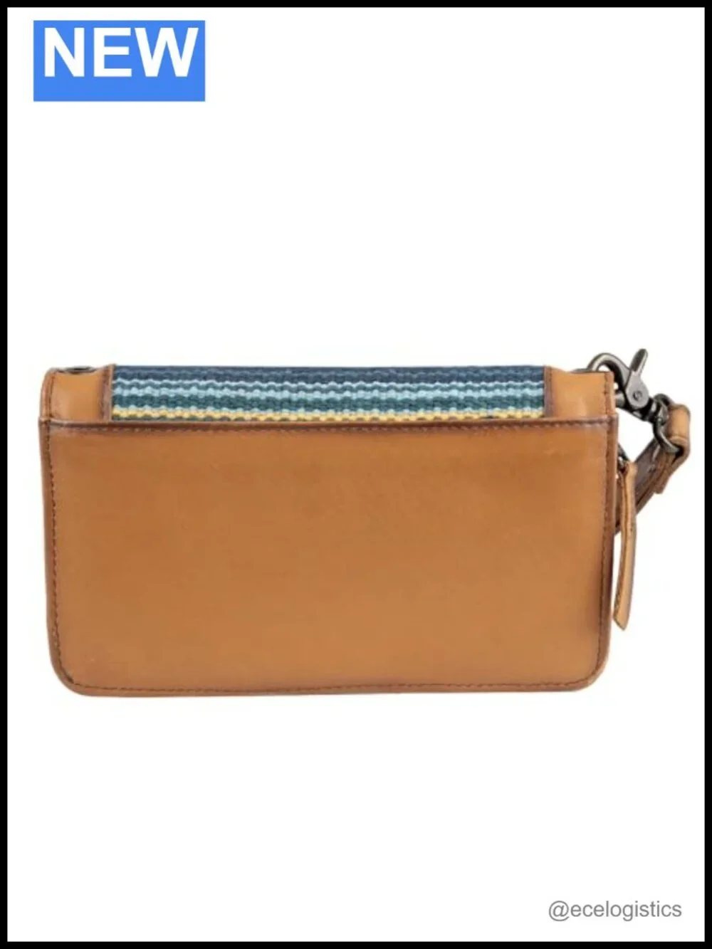 Leather Crossbody Organizer Wallet with Serape Pattern, 24 Card Slots, Wrist